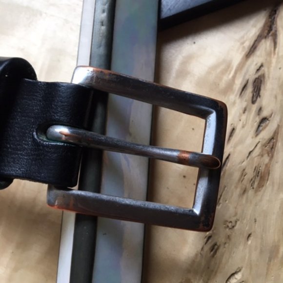 Mens Polo Black Leather Belt - Picture 4 of 6